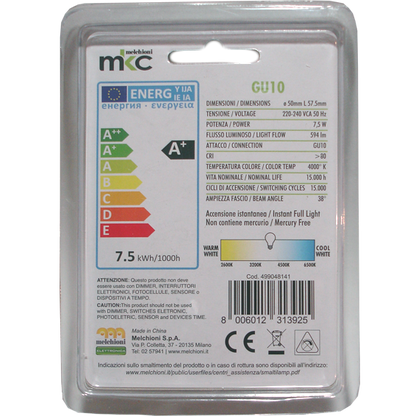 MKC Sijalica,LED 7.5W, 220V AC, 38° prirodno bijela svjetlost - LED MR-GU10/7.5W-N