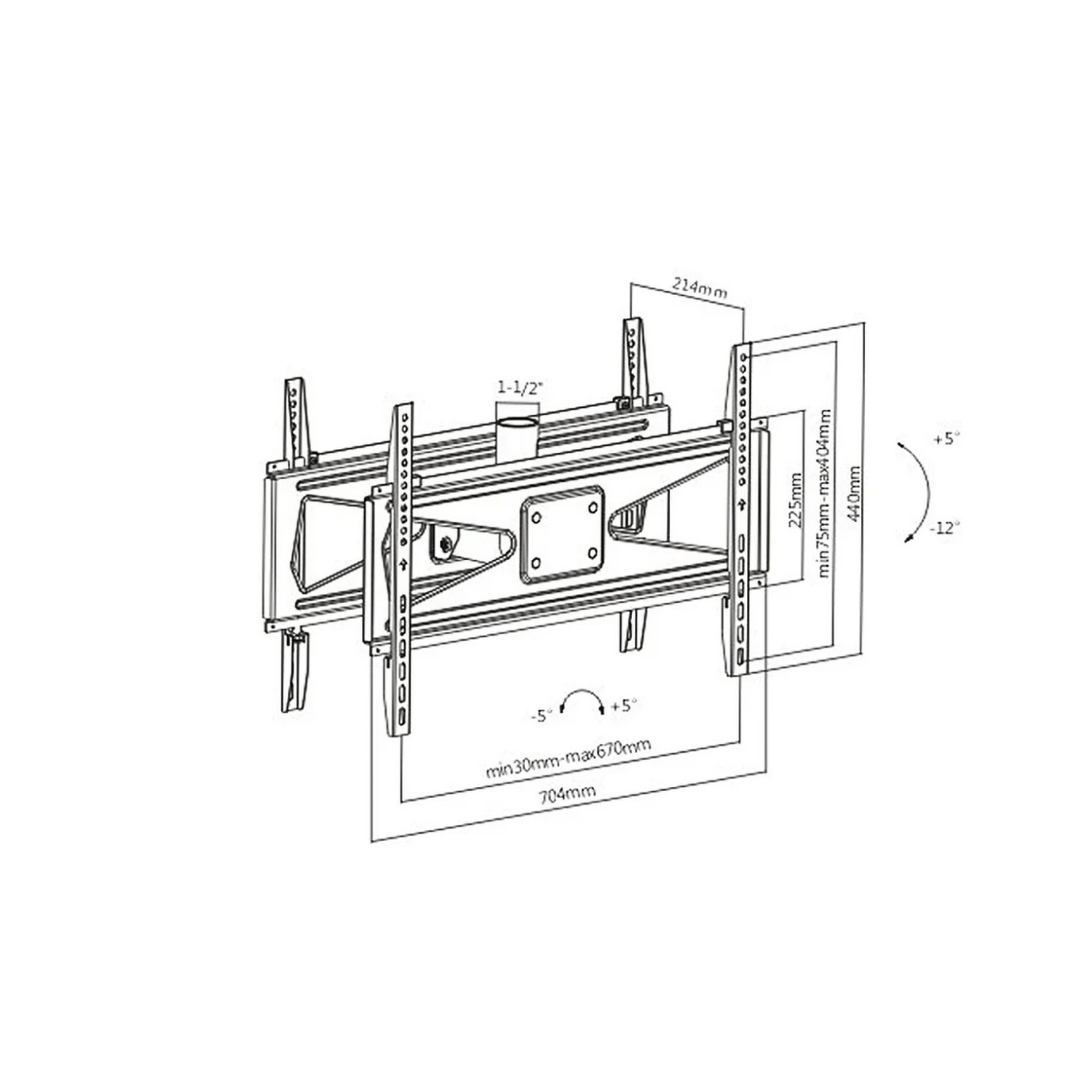 Maclean Nosač stropni za 2 TV-a, 23"-70", 50kg - MC-703