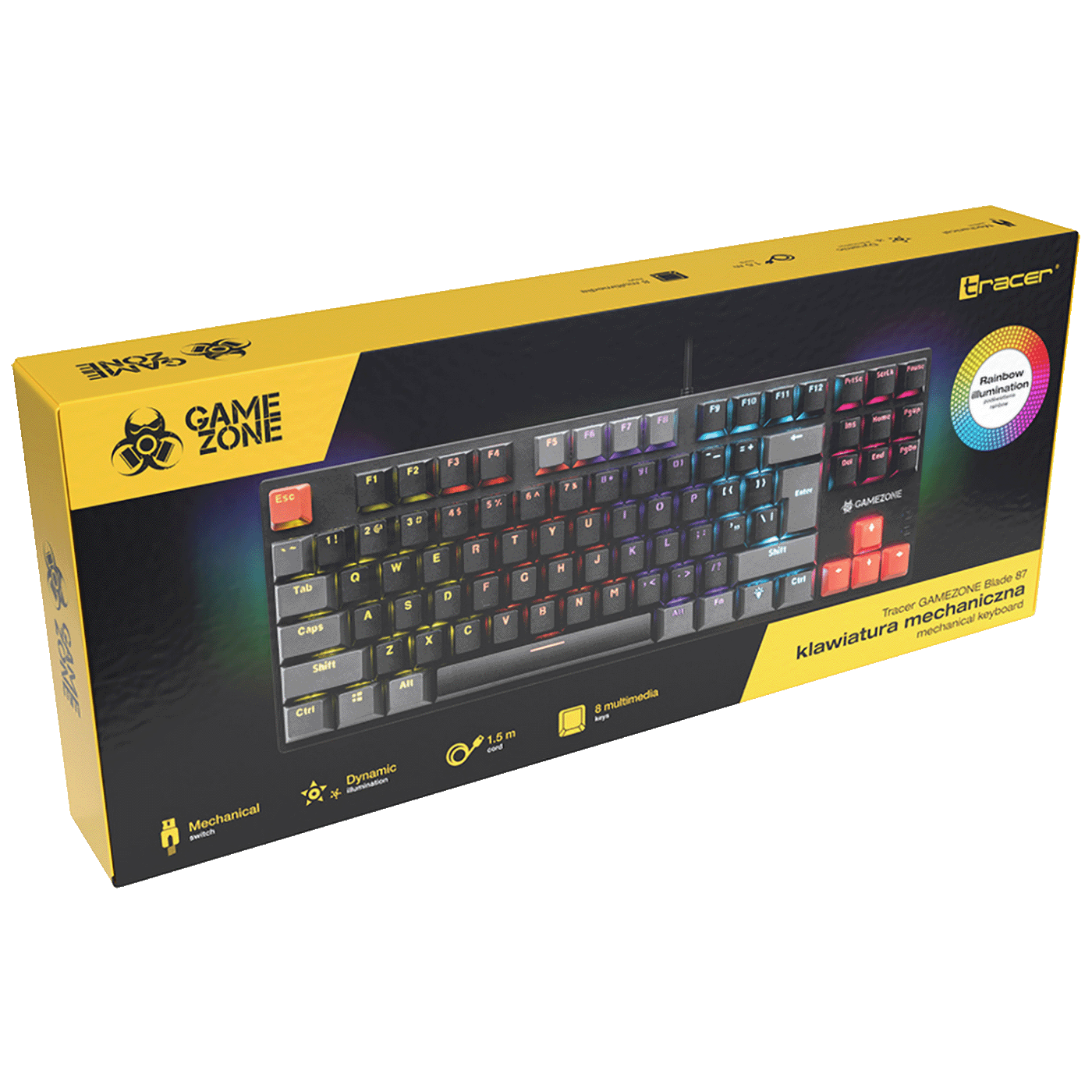Tracer Tastatura sa LED osvjetljenjem, gaming, mehanička - GAMEZONE Blade 87