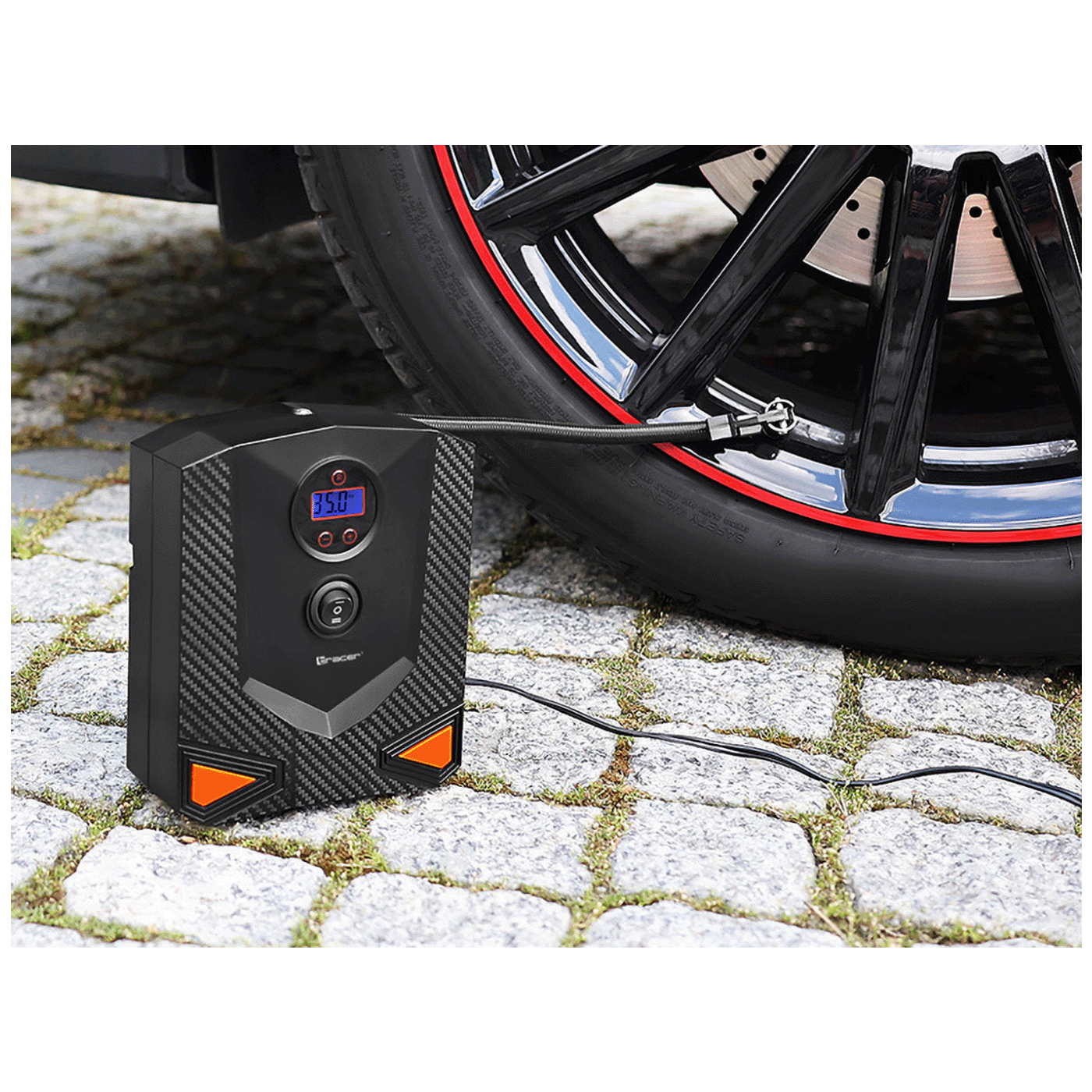 Tracer Kompresor, LCD zaslon, DC 12V, 120 PSI, 8 bar, 120W - RES-04-EL