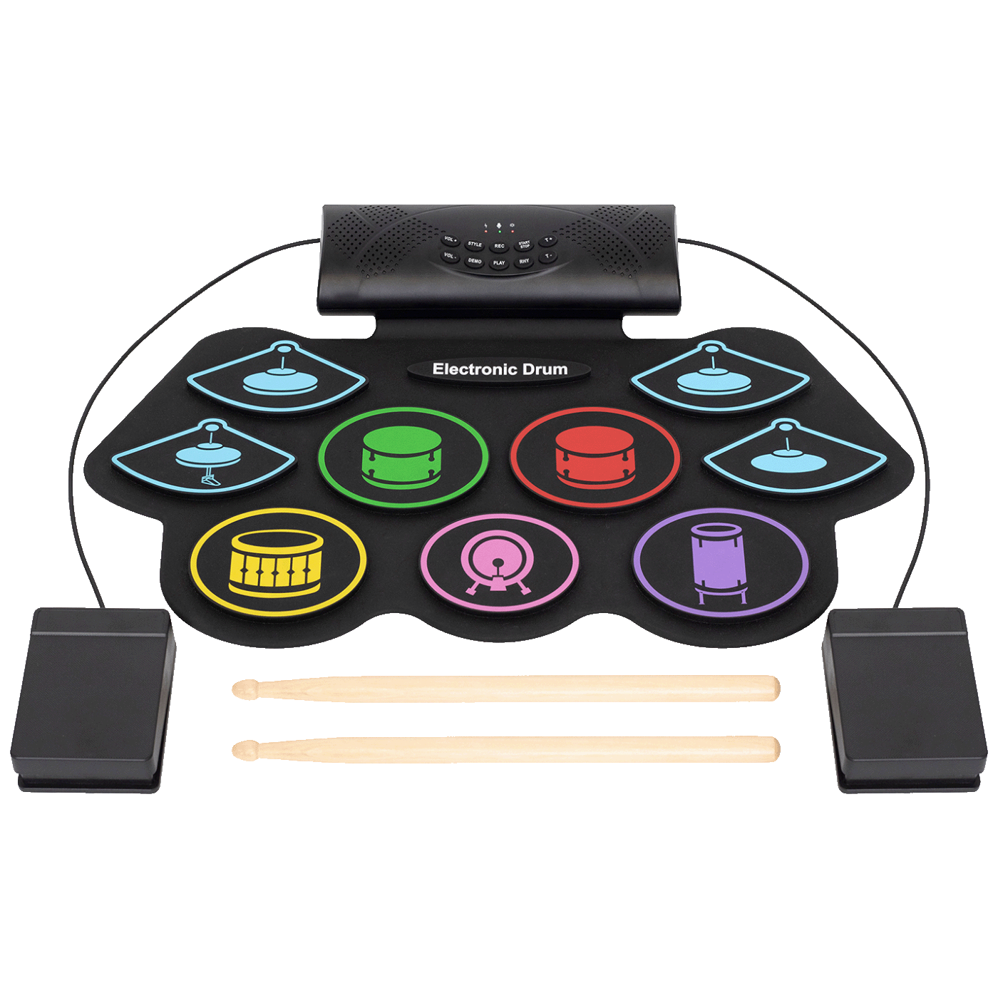 home Električni bubnjevi, set, sklopivo, Bluetooth, 1000 mAh - HRD1