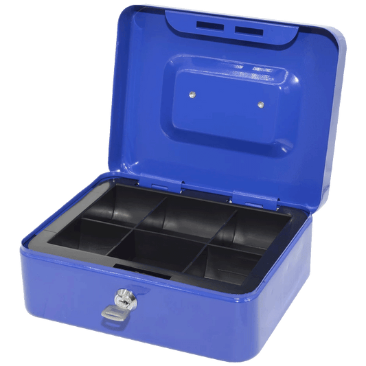 home Metalna kasica, 6 pregrada, 2 ključa, plava - PNZK3