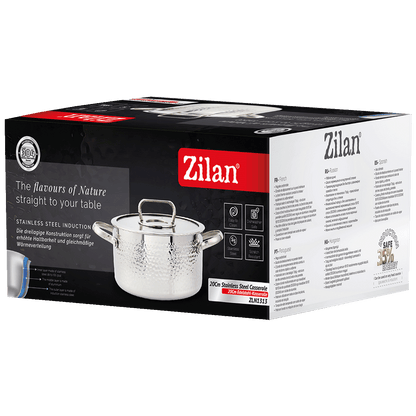 Zilan Lonac sa staklenim poklopcem, 20 cm, troslojno posuđe - ZLN1313