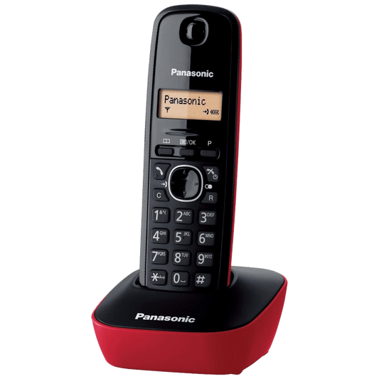 Panasonic Telefon bežični, LED display, crno/crveni - KX-TG1611FXR