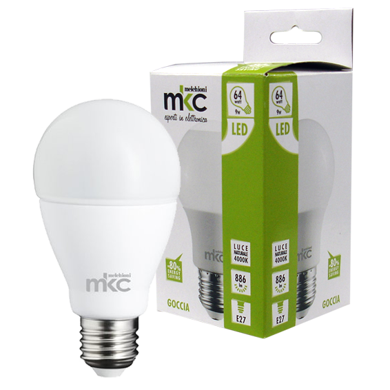 MKC Sijalica,LED 9W, E27, 220V AC,prirodno bijela svjetlost - LED GOCCIA A60 E27/9W-N BOX
