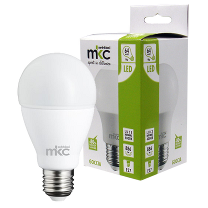 MKC Sijalica,LED 9W, E27, 220V AC,prirodno bijela svjetlost - LED GOCCIA A60 E27/9W-N BOX