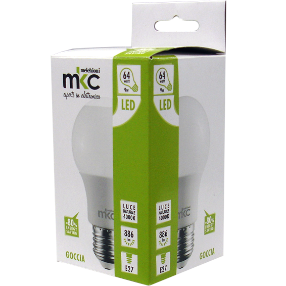MKC Sijalica,LED 9W, E27, 220V AC,prirodno bijela svjetlost - LED GOCCIA A60 E27/9W-N BOX