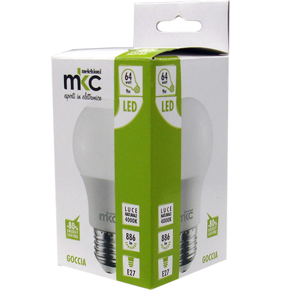 MKC Sijalica,LED 9W, E27, 220V AC,prirodno bijela svjetlost - LED GOCCIA A60 E27/9W-N BOX