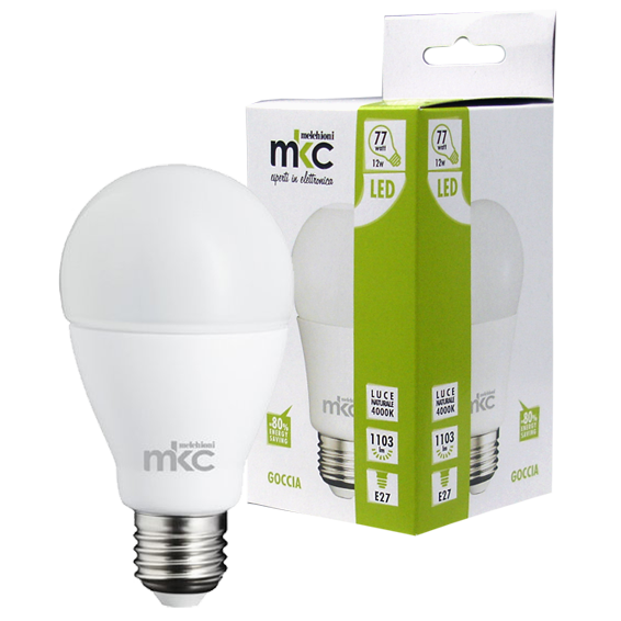 MKC Sijalica,LED 12W, E27, 220V AC,prirodno bijela svjetlost - LED GOCCIA A60 E27/12W-N Box