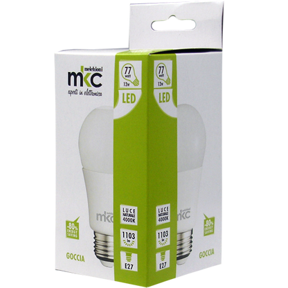 MKC Sijalica,LED 12W, E27, 220V AC,prirodno bijela svjetlost - LED GOCCIA A60 E27/12W-N Box