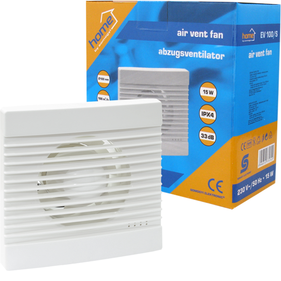 home Aspirator ugradbeni za ventilaciju 158x158mm - EV 100/S