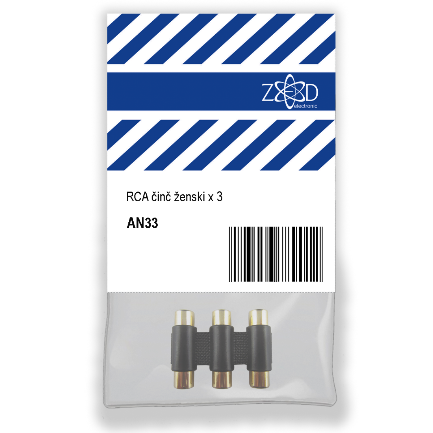 ZED electronic RCA činč ženski x 3, za produžetak audio kabla - AN33