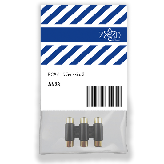 ZED electronic RCA činč ženski x 3, za produžetak audio kabla - AN33