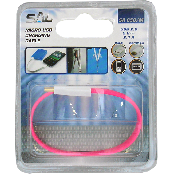 home USB A na USB micro kabl, 2.1A, dužina 21,5cm, flat - SA 050/M