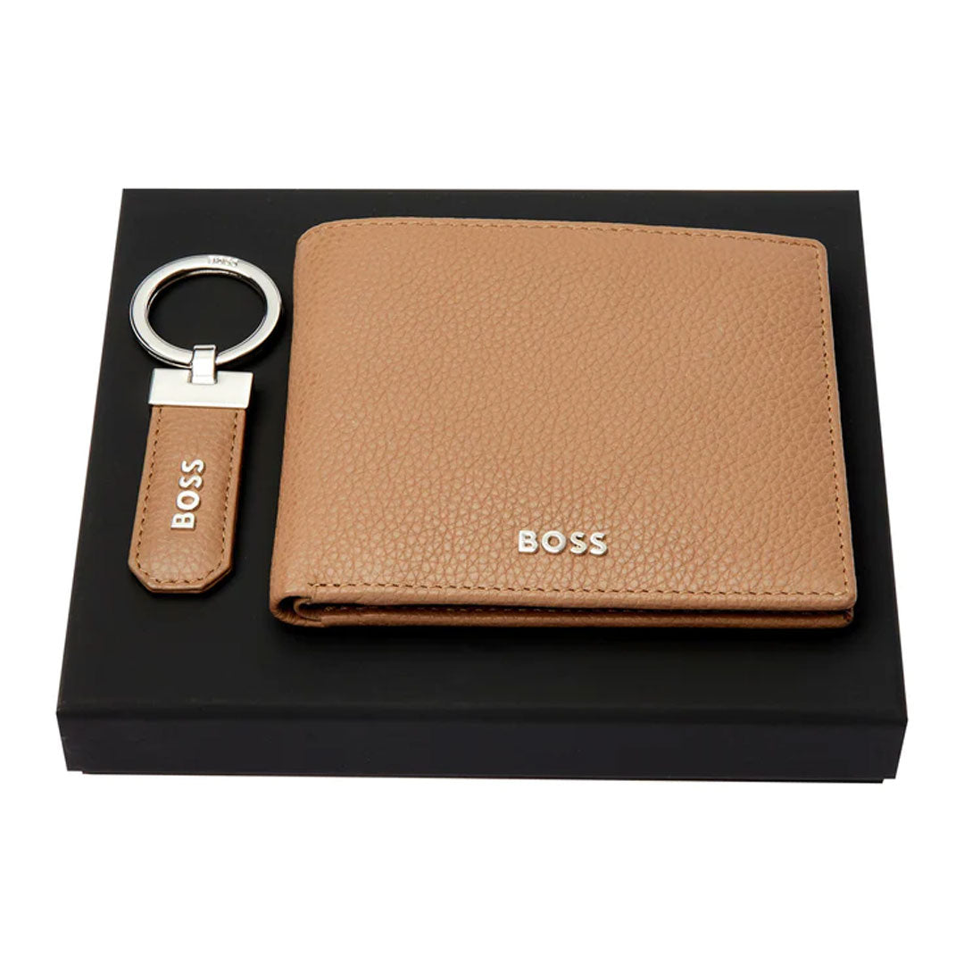 Novčanik i privjesak u setu, Camel HPKW416X, braon, Hugo Boss
