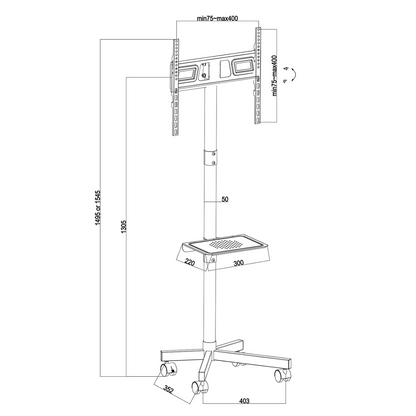 Maclean Nosač za TV, stalak, pokretni, 32"-55", 25kg - MC-949
