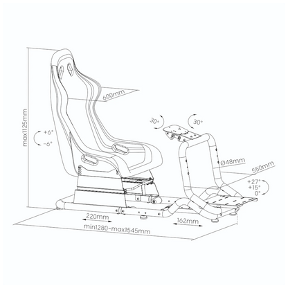 NanoRS Gaming stolica, racing simulator kokpit, 3u1 - RS702