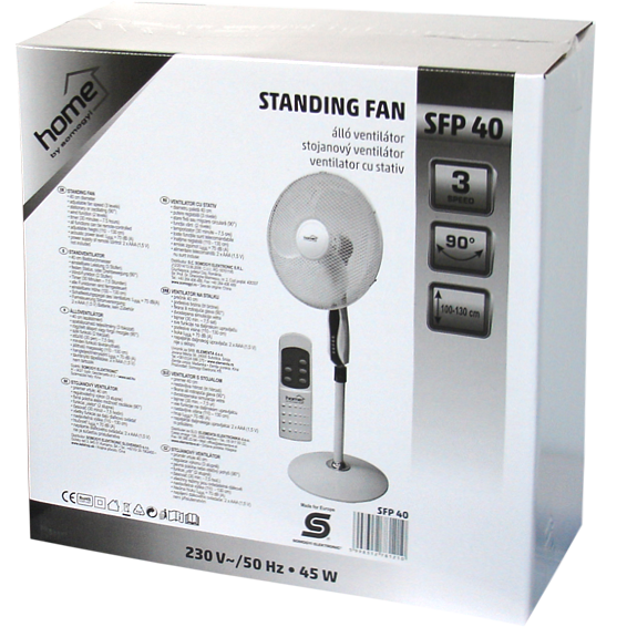 home Ventilator sa postoljem, daljinski upravljač,  130 cm, 45W - SFP 40