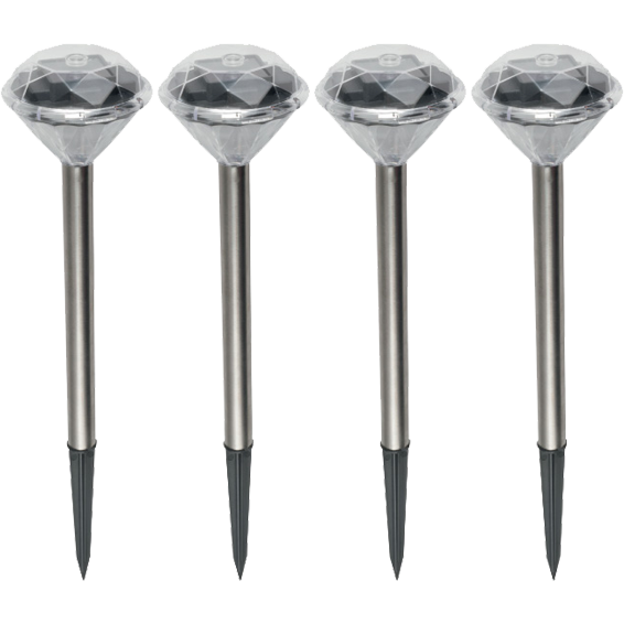 home Solarna vrtna LED lampa, metalna, set 4 komada, 200 mAh - MX 802/4