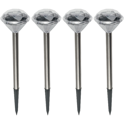 home Solarna vrtna LED lampa, metalna, set 4 komada, 200 mAh - MX 802/4