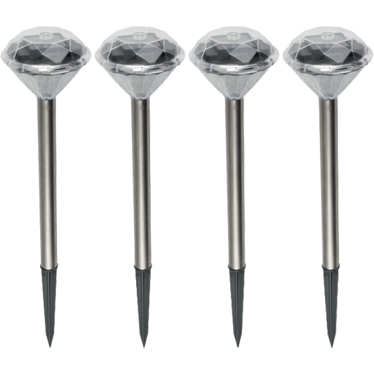 home Solarna vrtna LED lampa, metalna, set 4 komada, 200 mAh - MX 802/4