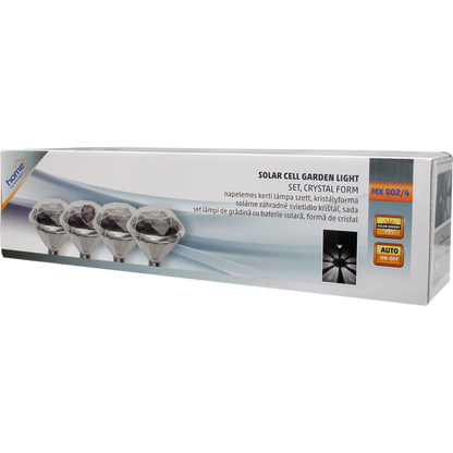 home Solarna vrtna LED lampa, metalna, set 4 komada, 200 mAh - MX 802/4