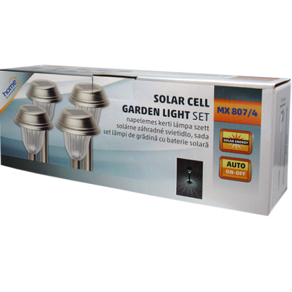 home Solarna vrtna LED lampa, metalna, set 4 komada, 200 mAh - MX 807/4