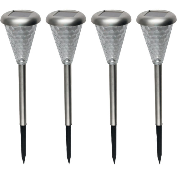 home Solarna vrtna LED lampa, metal/staklo, set 4 komada, 300 mAh - MX 811/4