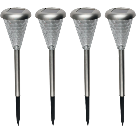 home Solarna vrtna LED lampa, metal/staklo, set 4 komada, 300 mAh - MX 811/4