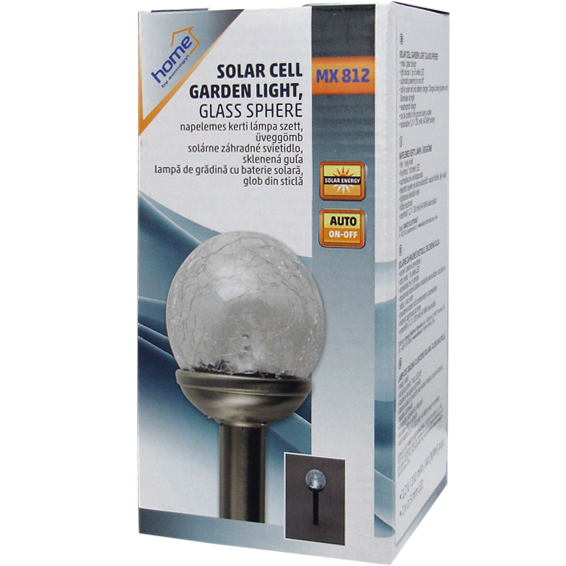 home Solarna vrtna LED lampa, metal/staklo, 200 mAh - MX 812