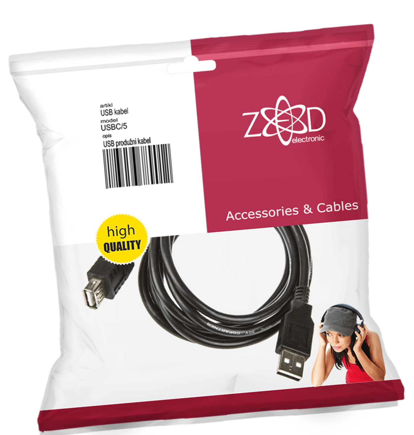 ZED electronic USB produžni kabl, dužina 5.0 metara - USBC/5
