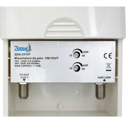 ZODIAC Pojačalo antensko, 1 ulaz 1 izlaz,  15/30dB - ZDA-3111F