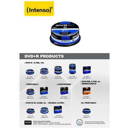 (Intenso) DVD+R 4,7GB pak. 20 komada Spindle - DVD+R SHRINK 4,7GB/20Spindle