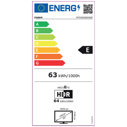 Fobem Televizor Smart QLED 4K UltraHD 55", Google TV - MT55EG8000QF