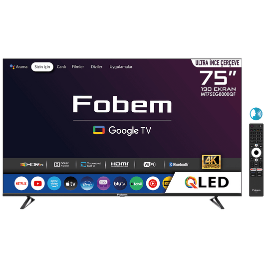 Fobem Televizor Smart QLED 4K UltraHD 75", Google TV - MT75EG8000QF