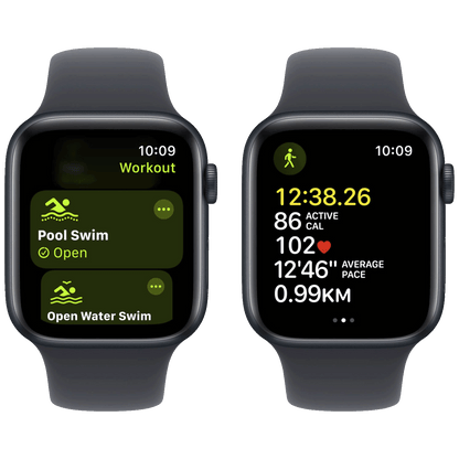 Apple Pametni sat, 1.57" LTPO OLED zaslon, vodootporan, BT, WiFi - Watch SE 2024 GPS 40mm Midnight