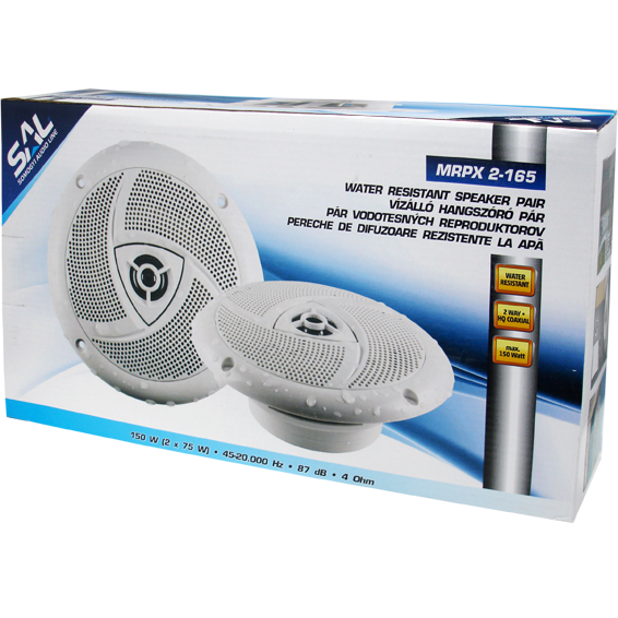 SAL Zvučnik, set, djelimično vodootporan,ugradbeni, 150W - MRPX 2-165