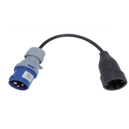 Famatel Adapter, industrijski utikač / schuko utičnica, IP40, 25cm - 13000