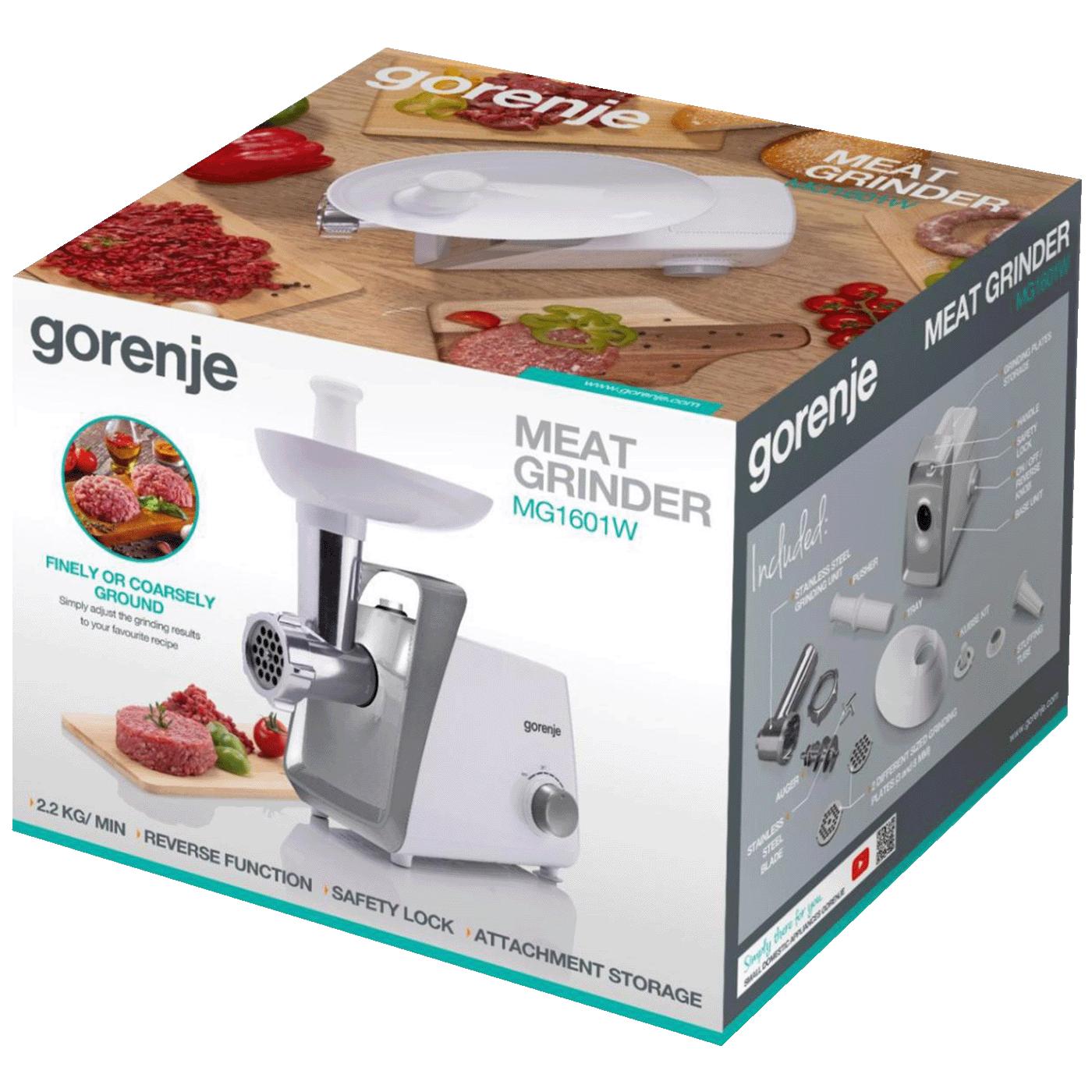 Gorenje Mašina za mljevenje mesa, snaga 1600W - MG1601W