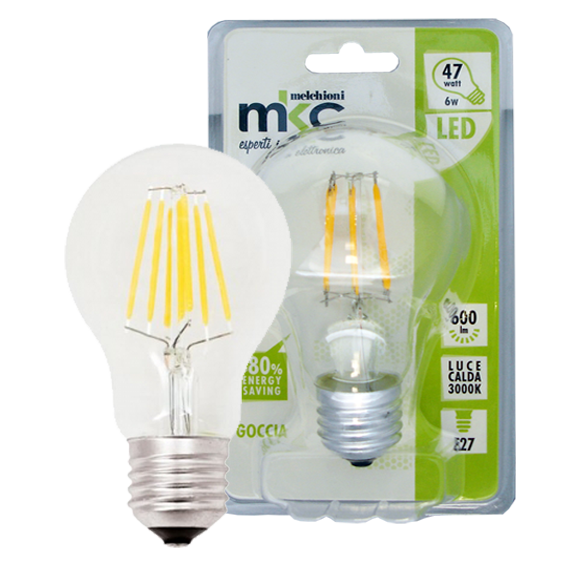 MKC Sijalica,LED 6W, E27, 220V AC, toplo/bijela svjetlost - LED GOCCIA A60 E27/6W
