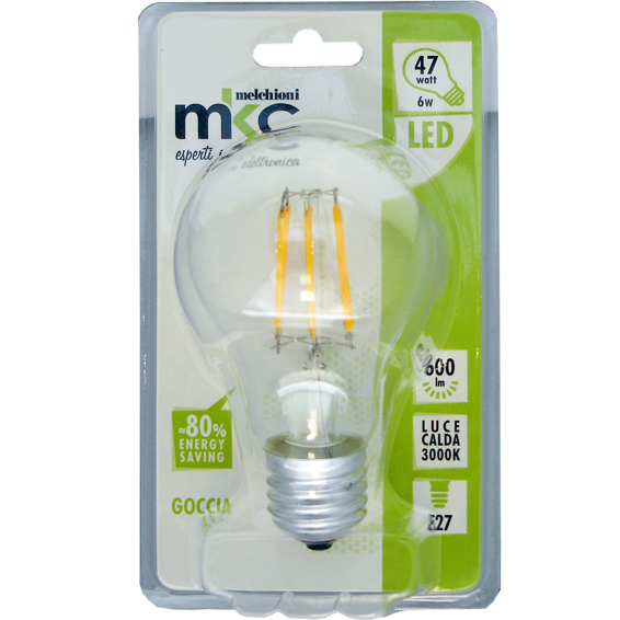 MKC Sijalica,LED 6W, E27, 220V AC, toplo/bijela svjetlost - LED GOCCIA A60 E27/6W