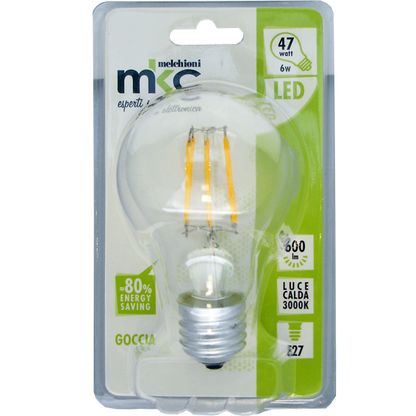 MKC Sijalica,LED 6W, E27, 220V AC, toplo/bijela svjetlost - LED GOCCIA A60 E27/6W