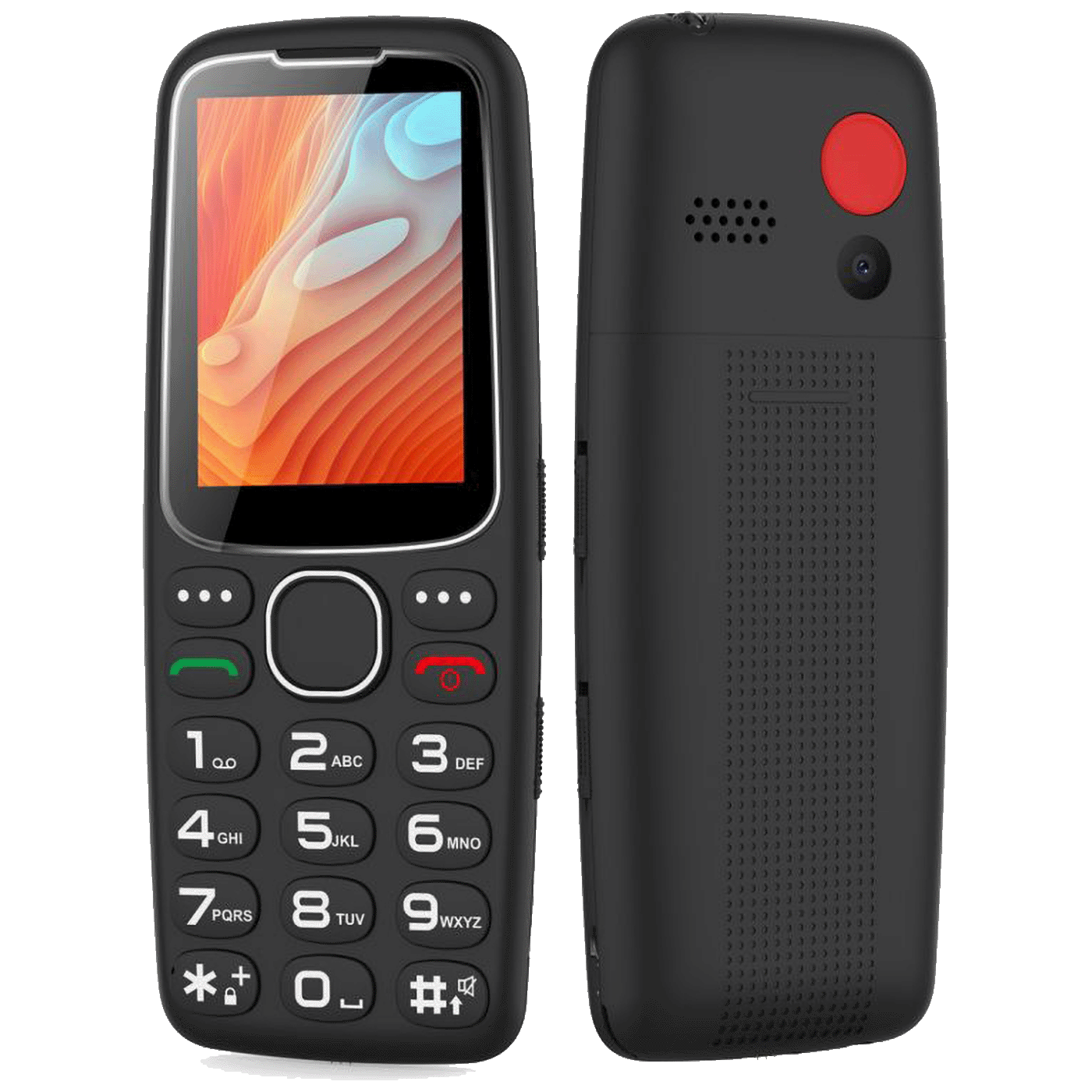 MeanIT Telefon mobilni, 2.4" zaslon, SOS tipka, crni - Senior 10 Plus, Crni