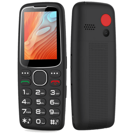 MeanIT Telefon mobilni, 2.4" zaslon, SOS tipka, crni - Senior 10 Plus, Crni
