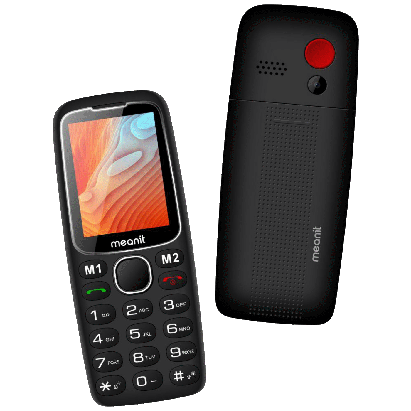 MeanIT Telefon mobilni, 2.4" zaslon, SOS tipka, crni - Senior 10 Plus, Crni