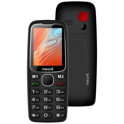 MeanIT Telefon mobilni, 2.4" zaslon, SOS tipka, crni - Senior 10 Plus, Crni