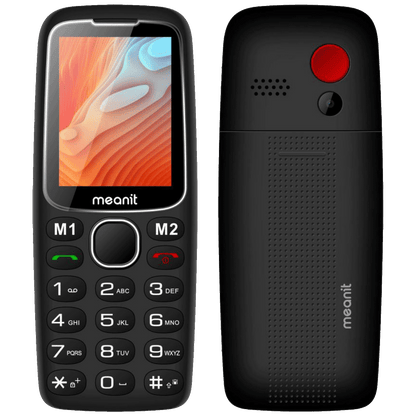 MeanIT Telefon mobilni, 2.4" zaslon, SOS tipka, crni - Senior 10 Plus, Crni