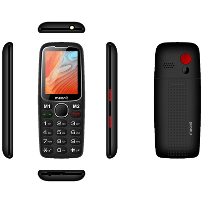 MeanIT Telefon mobilni, 2.4" zaslon, SOS tipka, crni - Senior 10 Plus, Crni