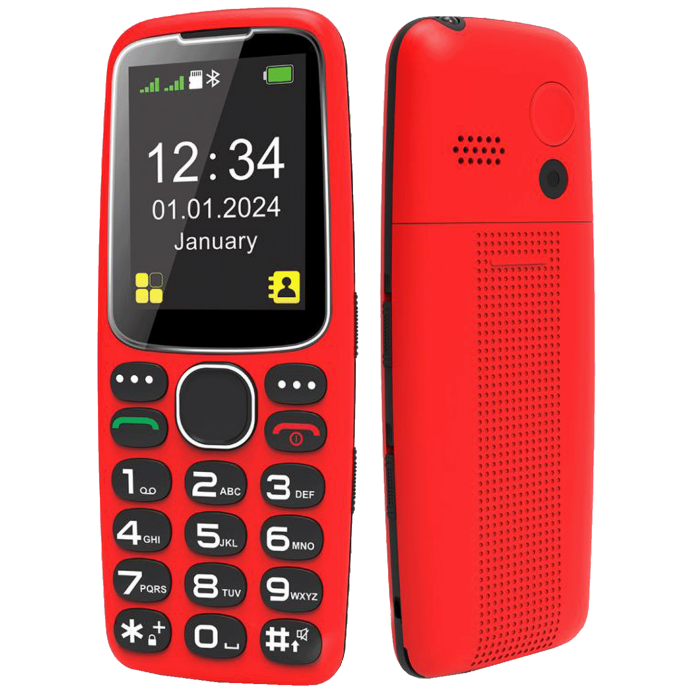 MeanIT Telefon mobilni, 2.4" zaslon, SOS tipka, crveni - Senior 10 Plus, Crveni