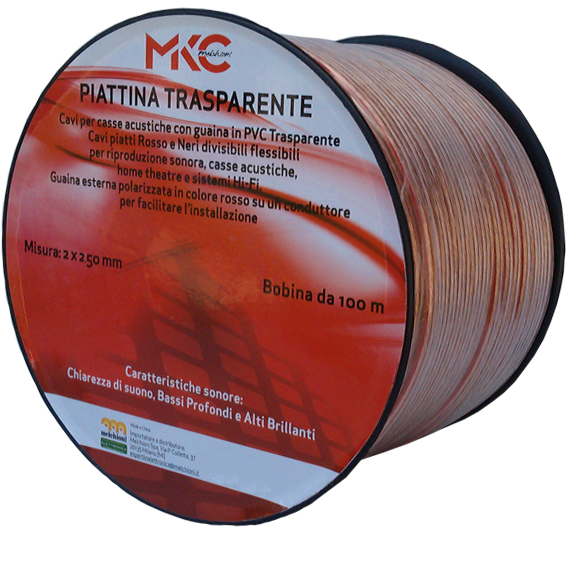 MKC Kabl za zvučnike, 2 x 2.50mm, 100met, transparent - Kabel transp. 2x2,5